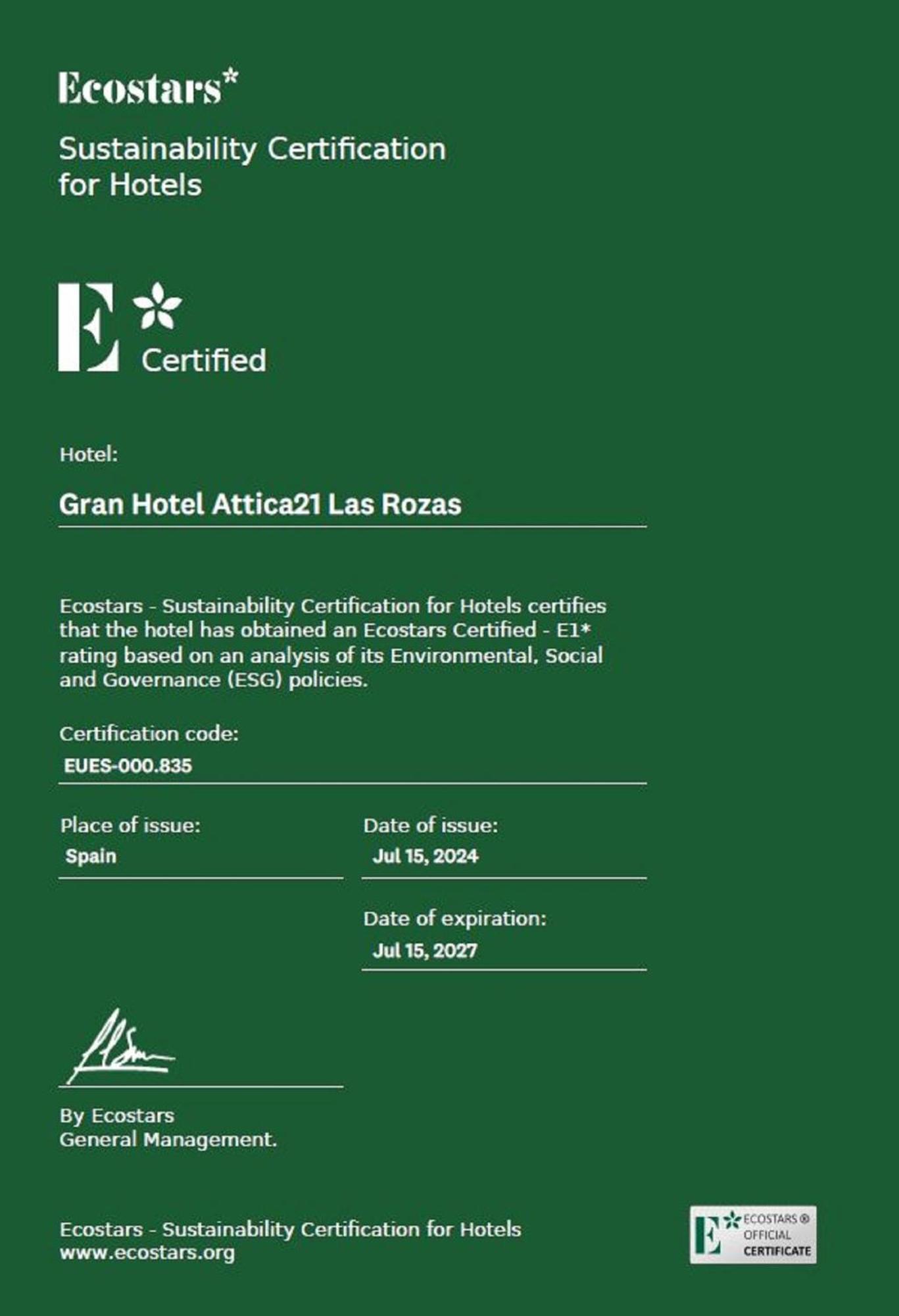 กรัน โฮเทล อัตติกา 21 บาส โรซัส Hotel ลัสโรซัส เด มาดริด ภายนอก รูปภาพ
